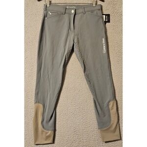 Cavallo Calima Grip Full Seat Breeches Smoke Gray Equestrian Riding Pants 28 NEW